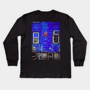 Blue House, Tompkinsville, Staten Island, New York City Kids Long Sleeve T-Shirt